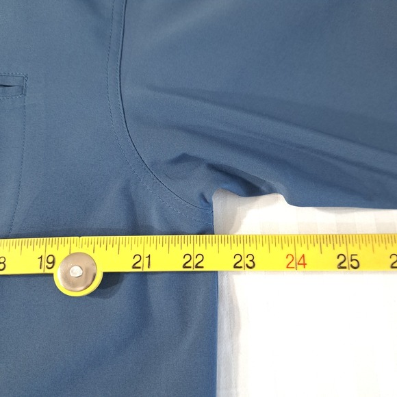 Nike‎ Men's Golf Dri-Fit Button Up Collared Shirt Size Medium Blue Short Sleeve - Picture 6 of 9